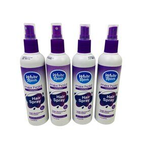 4 Pack White Rain Max Hold Scented Hair Spray Non-Aerosol Frizz Control 7 fl oz